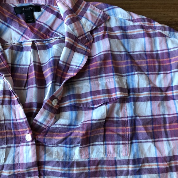 J. Crew Plaid Pullover Short Sleeve - Picture 3 of 6